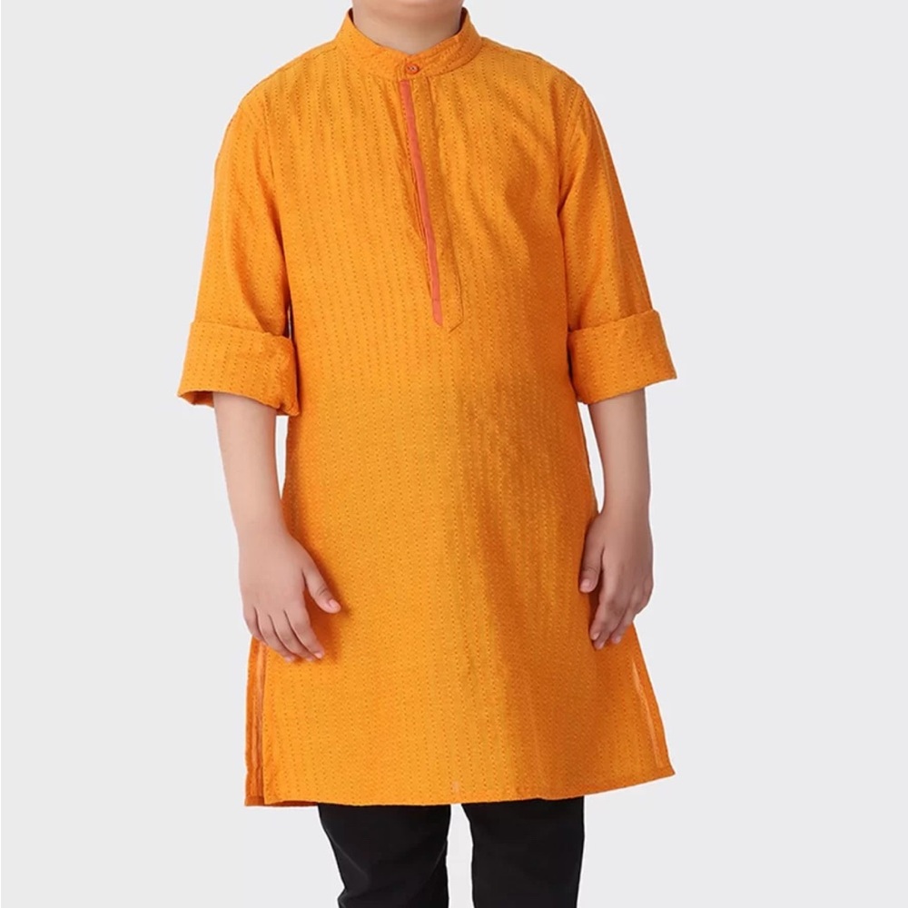 Fabindia Boys Mustard Kurta